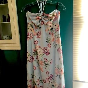 Pretty Floral Maxi Halter Dress